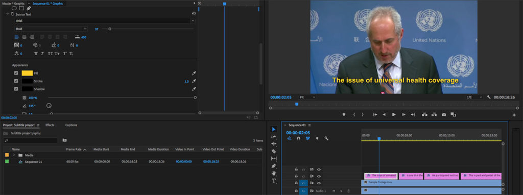 how to insert text into adobe premiere pro