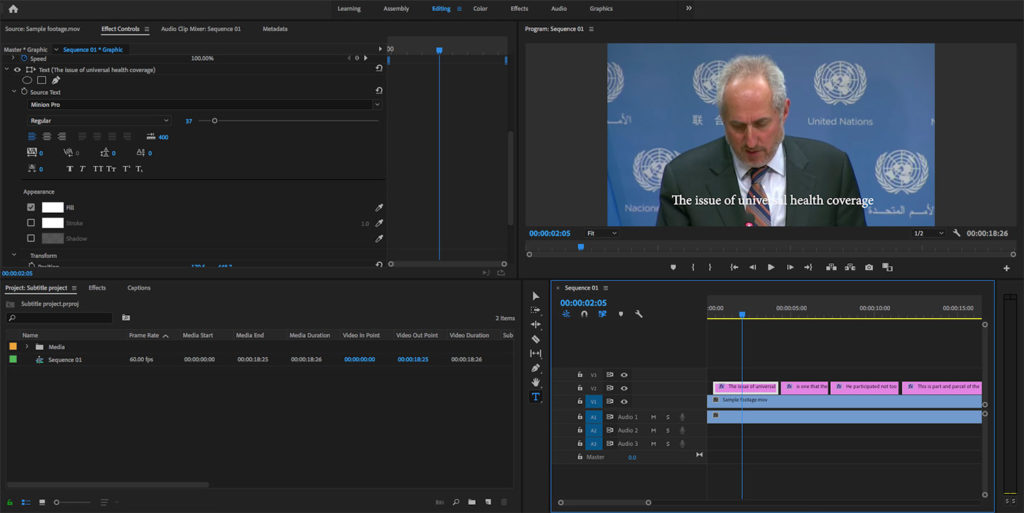 How to Easily Add Subtitles/Closed Captions to Video Using Adobe Premiere Pro Documentary Film