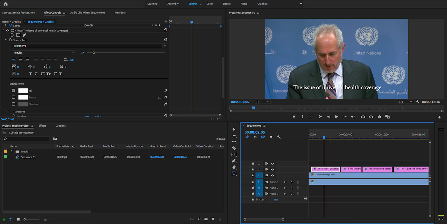 make text transparent adobe premiere with an image behind it