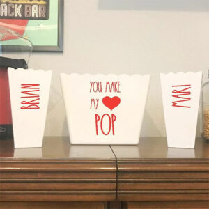Custom Couples Popcorn Buckets - Valentine's Day Movie Lover Gifts