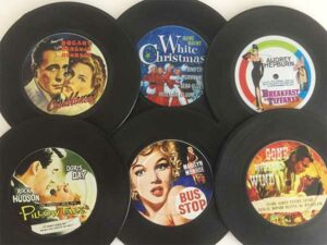 Old Hollywood Movies Vintage Coaster Set