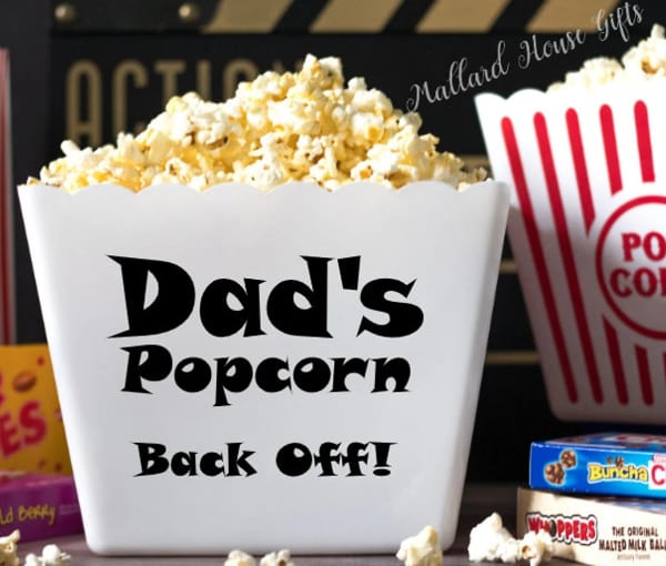 Personalized Dad Popcorn Bucket Movie Father's Day Gift